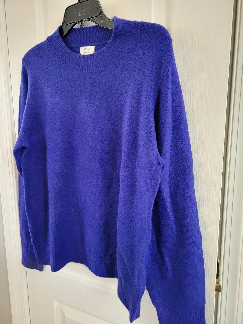 NWT J.Crew Extra Soft Textured Crewneck Sweater Azurite Blue Medium Wool Blend - Picture 3 of 11